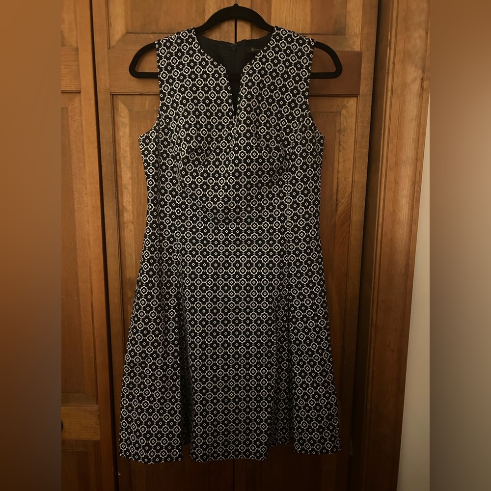 Brooks Brother’s Women’s 6 Blue/Black Pleated Classic Preppy Cotton Blend Dress